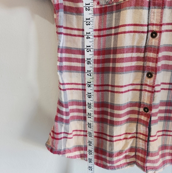 Carhartt Cowgirl Women Button Down Shirt Size M Pink-Cream Color - Picture 12 of 13